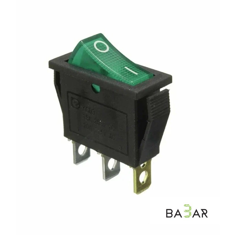 Клавишный переключатель KCD3 T125 13×31 мм, 15 А 250 В AC