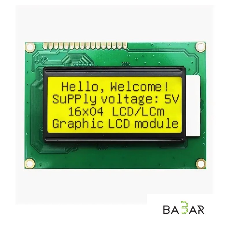 Символьный ЖК-дисплей LCD 1604A, 16×4 символов, зелёная подсветка