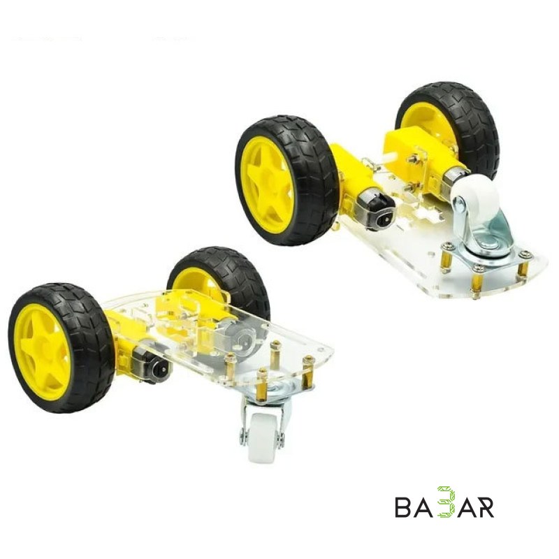 Шасси робота-автомобиля 2WD, узкая платформа, без отсека батарей