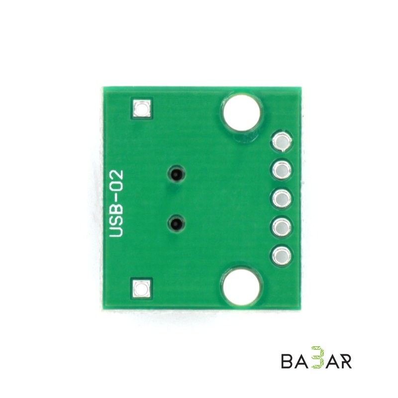 Разъём mini USB на плату, шаг выводов 2.54 мм