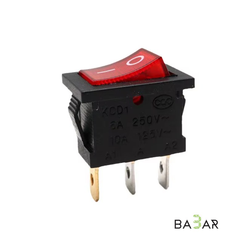 Клавишный переключатель KCD3 T125 13×31 мм, 15 А 250 В AC, 3 контакта