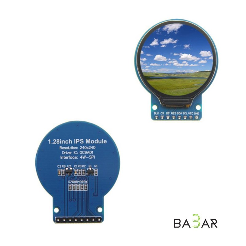 Круглый TFT-дисплей 1.28" 240x240 на GC9A01, SPI, IPS — для Arduino и STM32