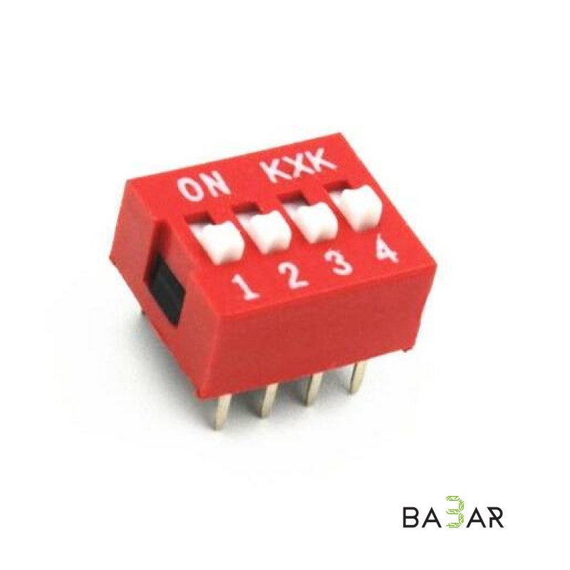 DIP-переключатель DS-04 (SWD1-4), 4 секции, шаг 2.54 мм