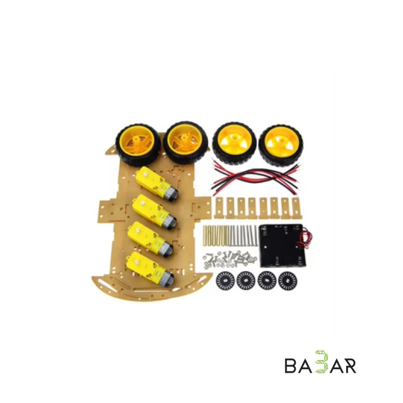Платформа-шасси 4WD 2024, 2-этажная, для робота на Arduino
