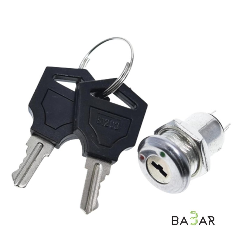 Замок-переключатель с ключом S1203, резьба 12 мм, 2 ключа