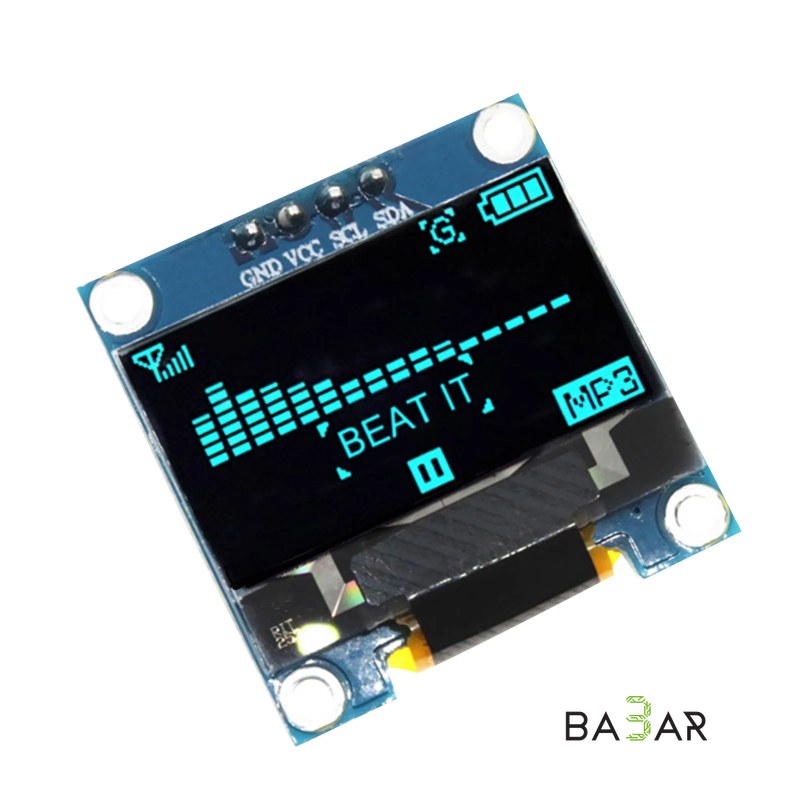 OLED-дисплей 0,96 дюйма I2C, синий, 128x64, SSD1306, без пайки