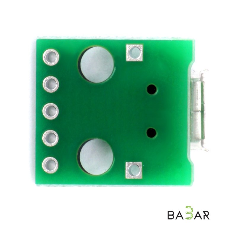 Разъём micro USB на плату, шаг выводов 2.54 мм