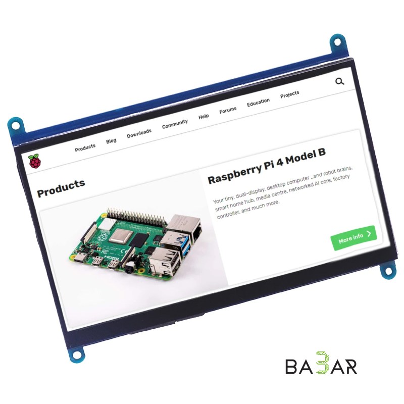 Сенсорный ЖК-дисплей 7" 1024×600 HDMI для Raspberry Pi