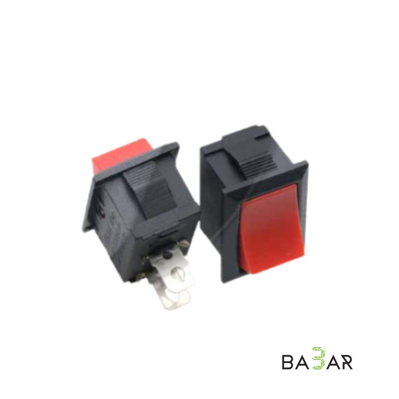 Клавишный переключатель KCD1 21×15 мм, красный, 2 контакта, CE/CB