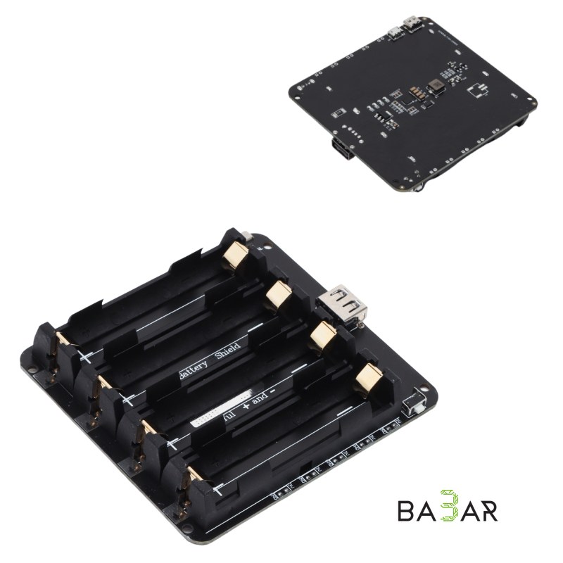 Модуль зарядки 4x18650 с функцией повербанка, вход/выход 5В 3А Micro-USB/USB-A