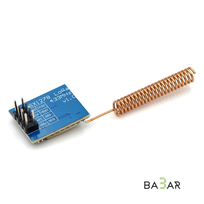 Радиомодуль LoRa SX1278 RA-01, 433 МГц, SPI, с пружинной антенной