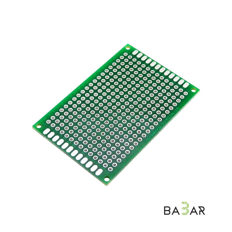 Монтажная плата двухсторонняя 4×6 см, шаг 2,54 мм