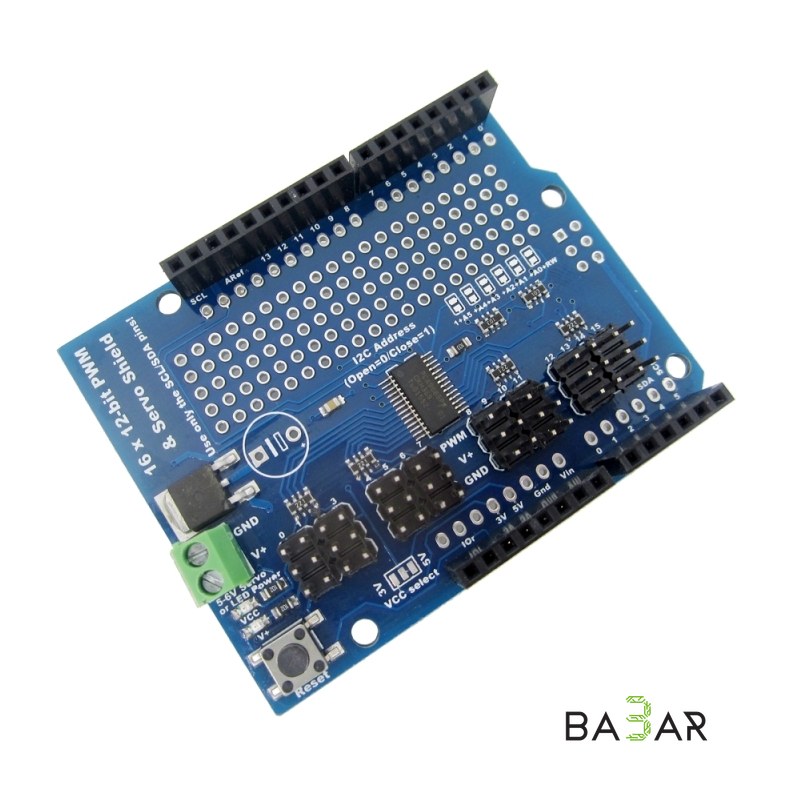 Серво-шилд PWM Servo Shield PCA9685, 16 каналов, 12 бит, I2C