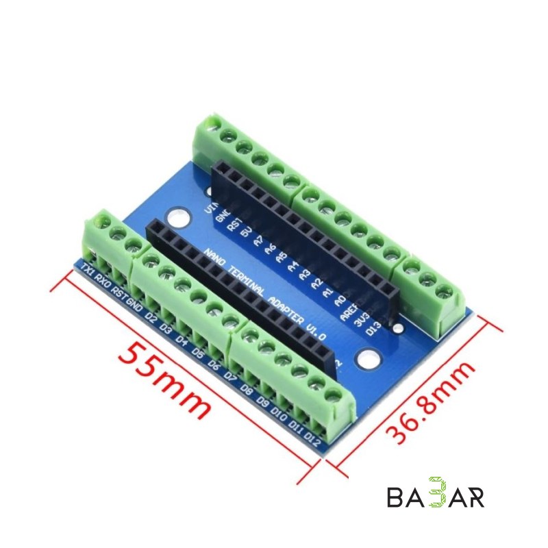 Arduino Nano Shield HW-152 — терминальный адаптер с винтовыми клеммами