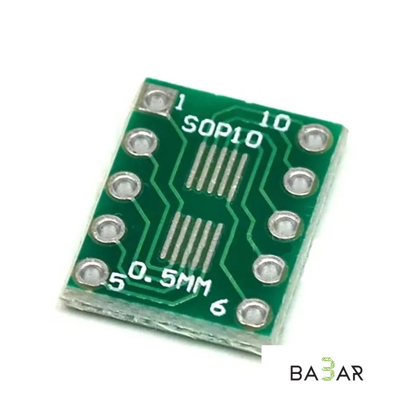 Адаптер-переходник SOT23 / MSOP10 (UMAX) в DIP10, 0,5/0,95 мм