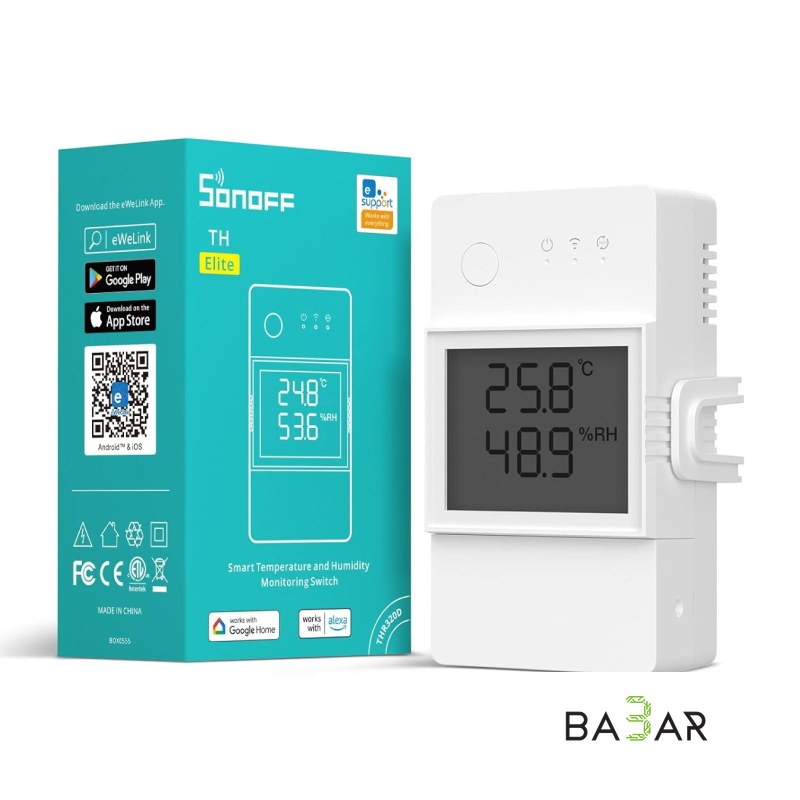 Sonoff THR320D Elite Wi-Fi реле с датчиком температуры и влажности, 16А
