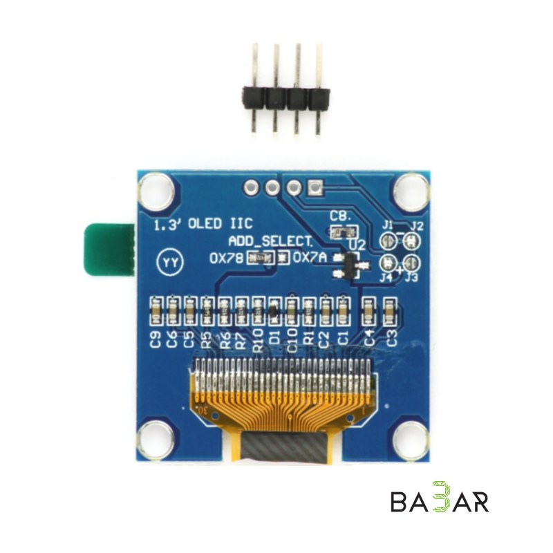 OLED-дисплей 1.3" 128x64 I2C для Arduino — угол обзора 160°, питание 3–5 В