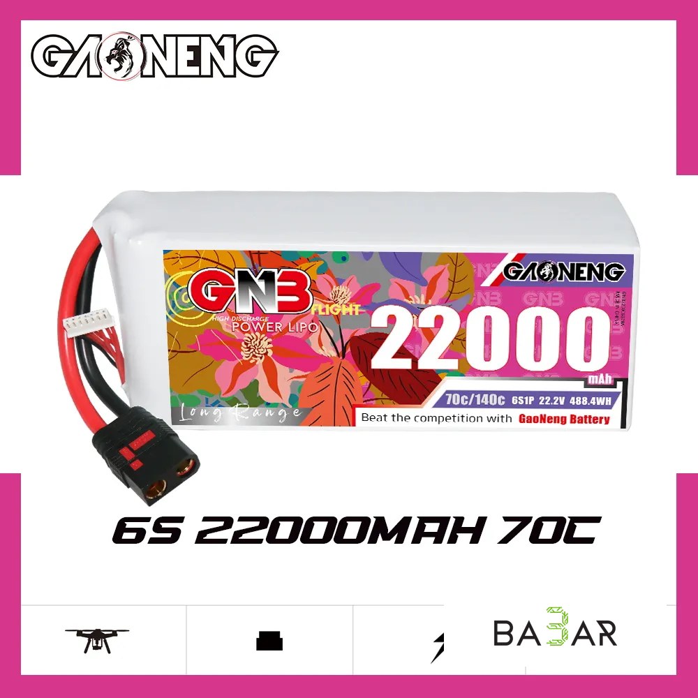 Аккумулятор LiPo GAONENG GNB 6S 22.2V 22000mAh 70C, QS8