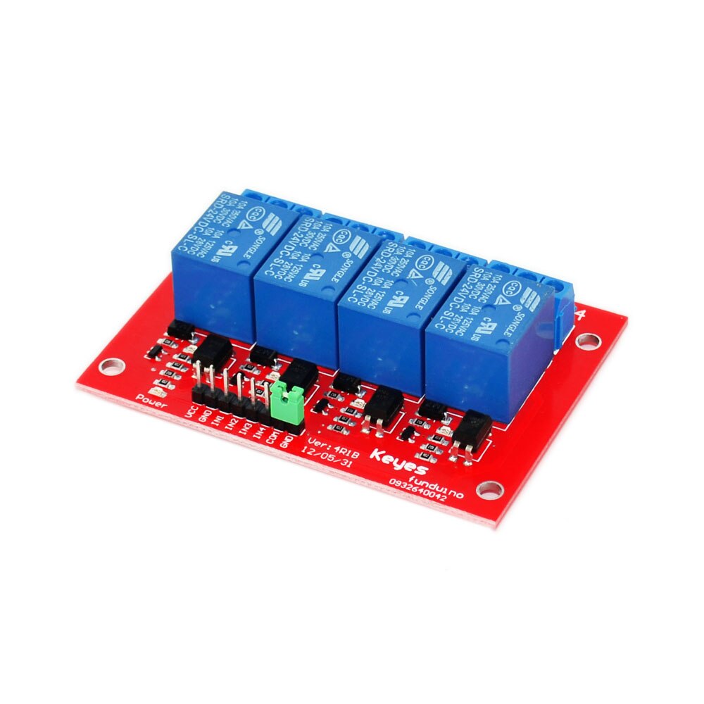 4-Канальный Релейный Модуль Keyes 5V управления с оптопарой для Arduino