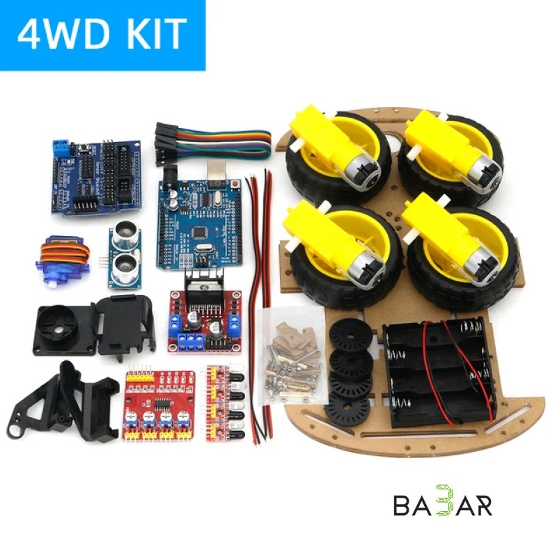 Набор 4WD умный робот-автомобиль для Arduino с Bluetooth и ИК
