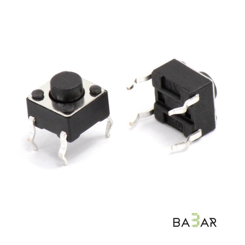 Тактовая кнопка 6x6x4.3 мм, 4 контакта (4PIN) на плату