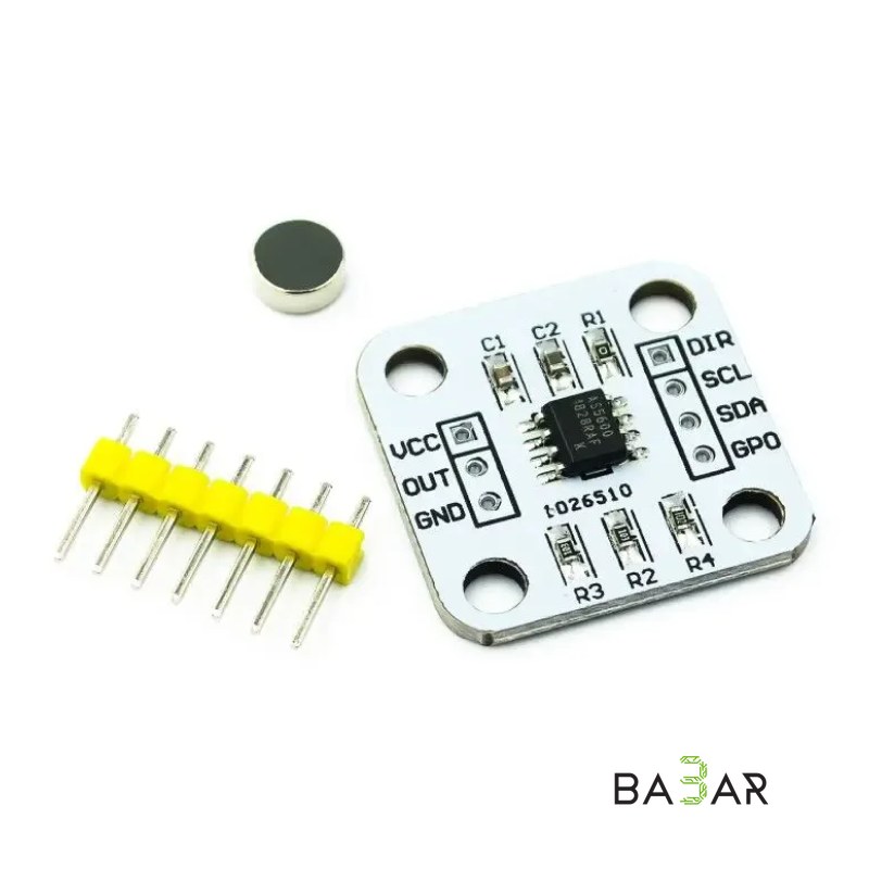 Магнитный энкодер AS5600 — модуль датчика угла поворота (абсолютный, I2C / PWM, 0–360°)