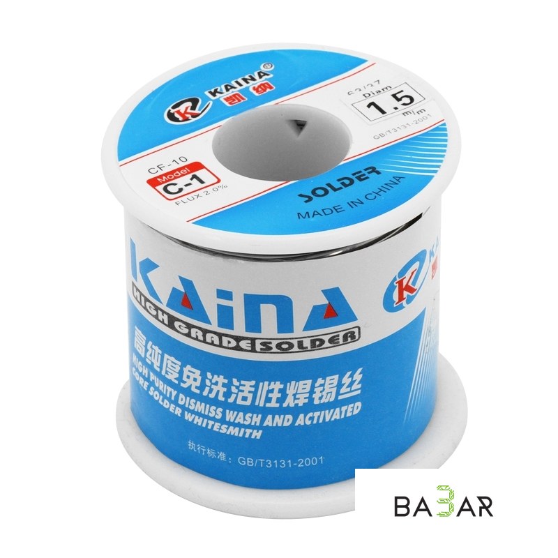 Припой KAINA 1.5 мм с флюсом, катушка 450 г, 63/37