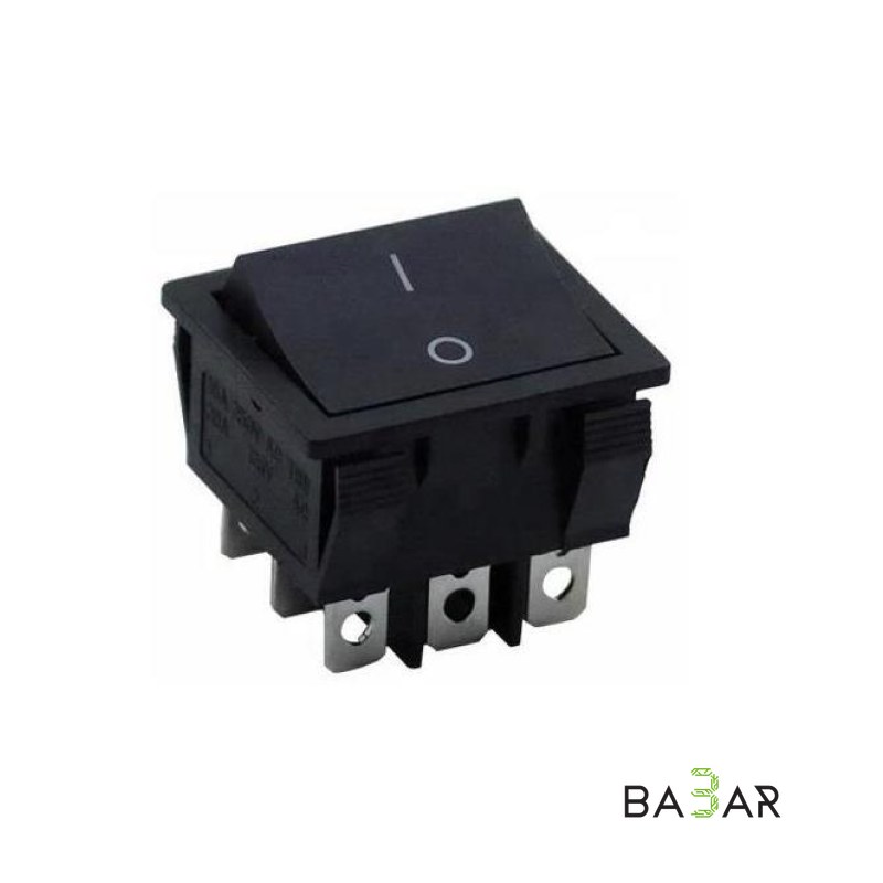 Клавишный переключатель KCD9 16 А 250 В AC, 9 контактов, чёрный