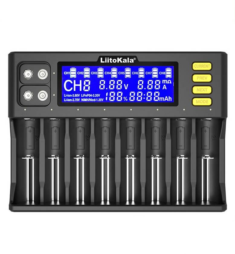 Интеллектуальное зарядное устройство для Ni-Mh, Ni-Cd, Li-Ion LiitoKala Lii-S8