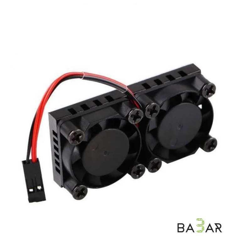 Алюминиевый радиатор для Raspberry Pi 4 с двумя кулерами 5V