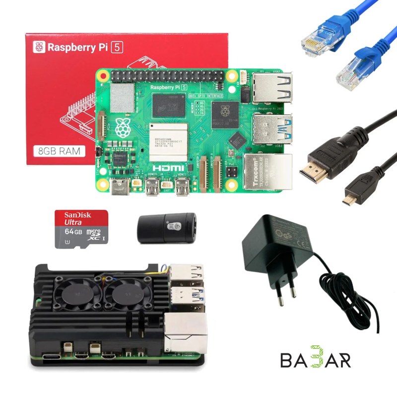 Raspberry Pi 5 Model B 8 ГБ Starter Kit, BCM2712 Cortex-A76