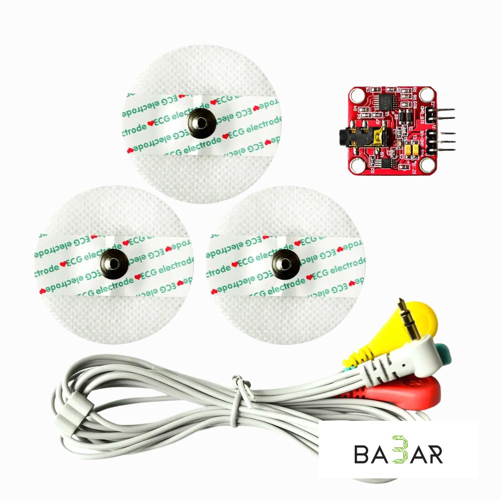 Датчик ЭМГ мышц (EMG Sensor) для Arduino, ESP32 и Raspberry Pi с электродами