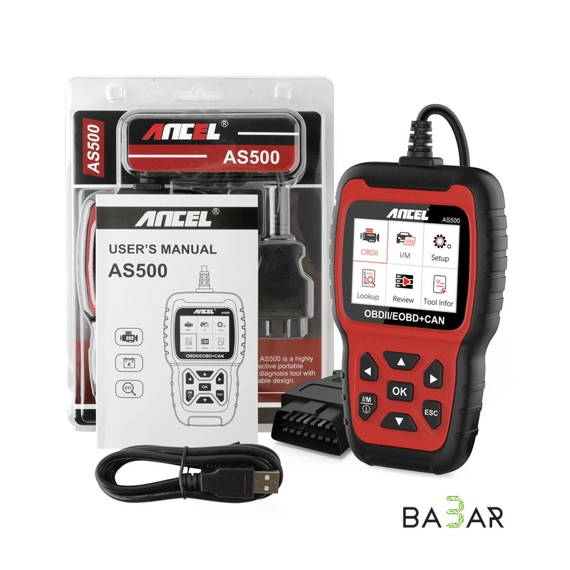 Автосканер Ancel AS500 OBD2 для диагностики двигателя, экран 2.8"