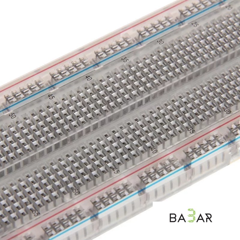 Беспаечная макетная плата Breadboard 830 контактов, прозрачная