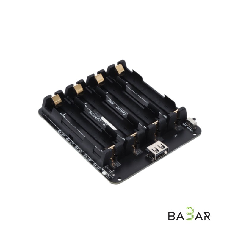 Модуль зарядки 4x18650 с функцией повербанка, вход/выход 5В 3А Micro-USB/USB-A