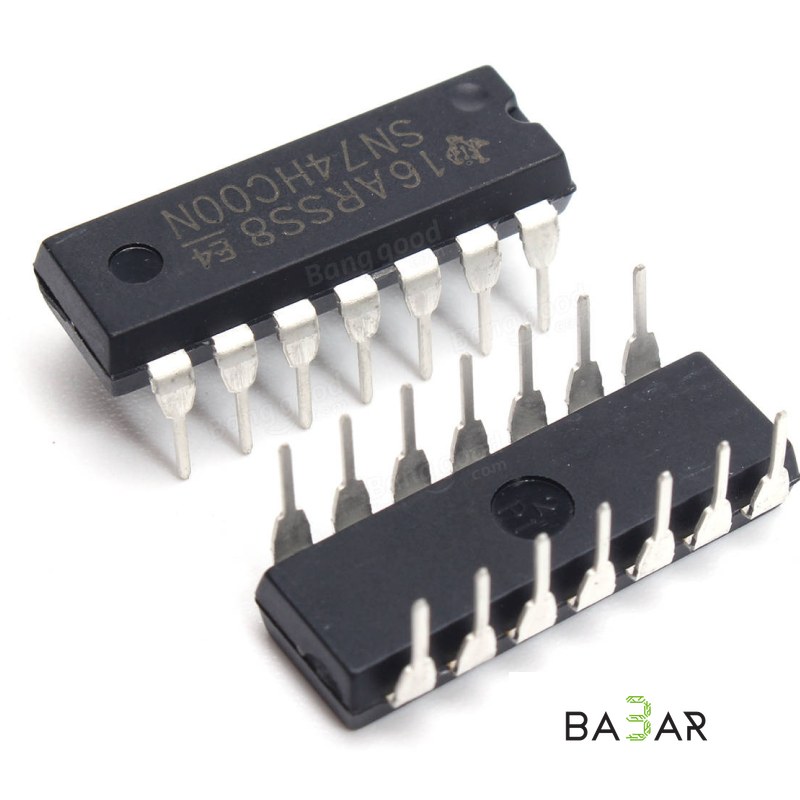 Микросхема 74HC00N — 4 элемента 2И-НЕ (NAND), DIP-14
